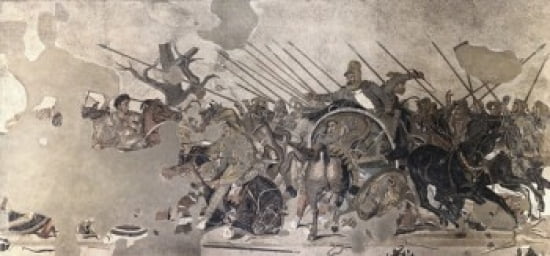 Battle of Issus (Victory of Alexander the Great Over Darius III) Mosaic Museo Archeologica Naples Italy Canvas Art - (18 x 24)