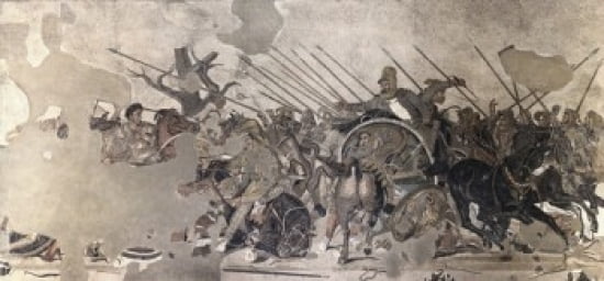 Battle of Issus (Victory of Alexander the Great Over Darius III) Mosaic Museo Archeologica Naples Italy Canvas Art - (24 x 36)
