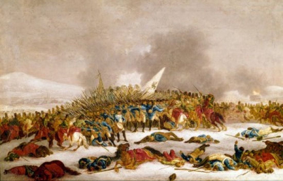 Battle of Leipzig by Friedrich Hoch (1751-1812 ) Canvas Art - Friedrich Hoch (18 x 24)
