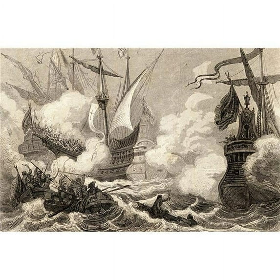 Battle of Lepanto Nafpaktos Greece October 7 1571 Poster Print, 18 x 12