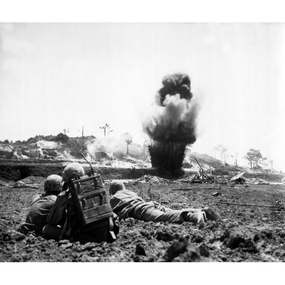 Battle of Okinawa 29"x24" Photographic Print Poster WW2 History The Last Fight in the Pacific