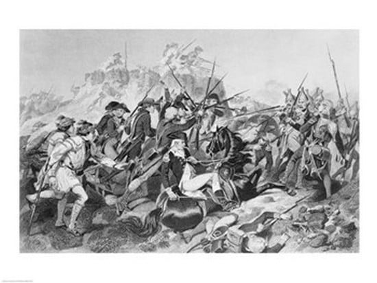 Battle of Saratoga - General Arnold Wounded in the Attack on the Hessian Redoubt Canvas Art - (36 x 24)