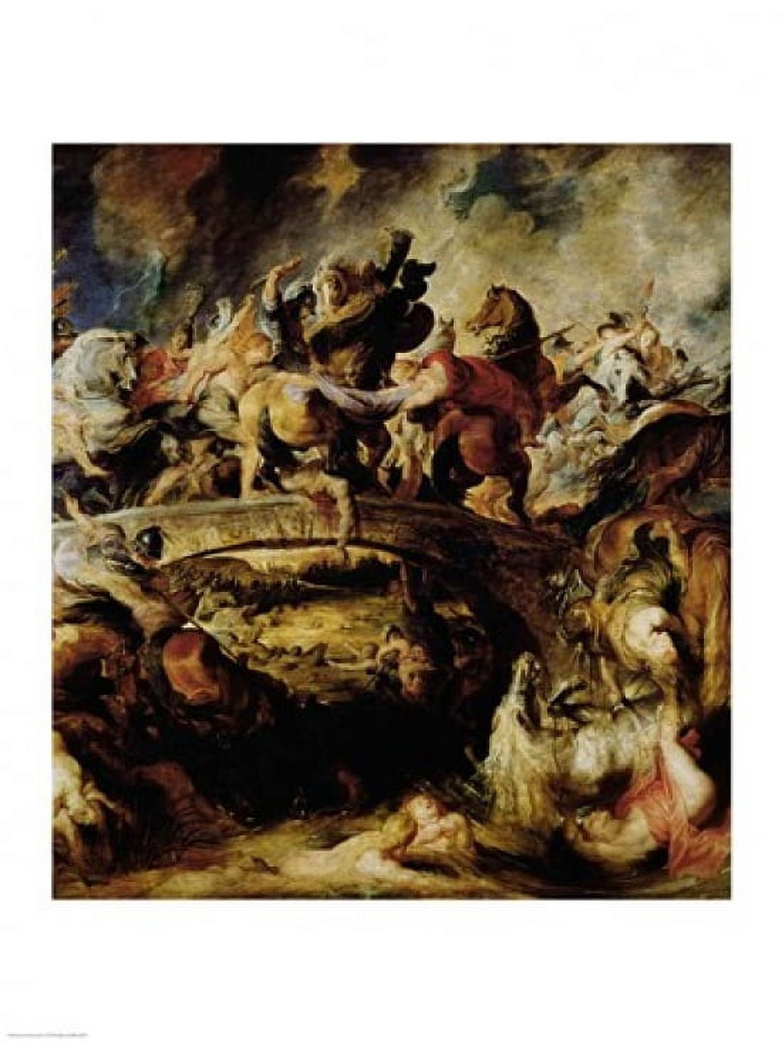 Battle of the Amazons and Greeks Canvas Art - Peter Paul Rubens (18 x 24)