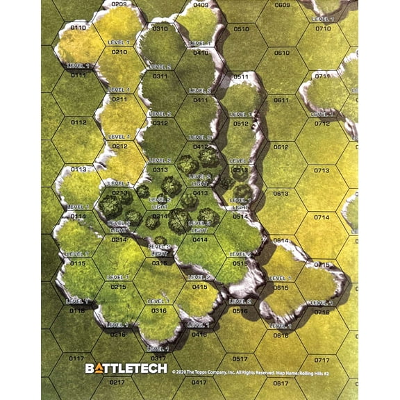 BattleTech Rolling Hills #2 / Barren Lands #2 Paper Full-Color Double-Sided Map (18 x 22)