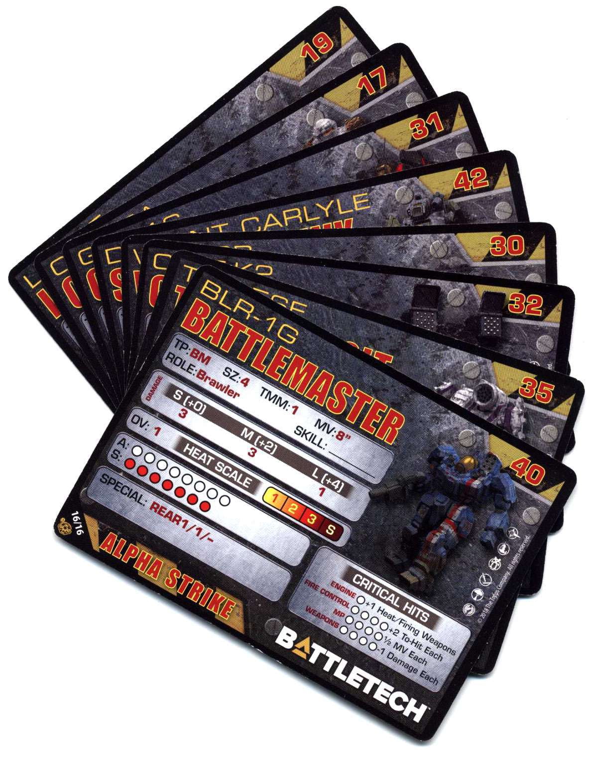 BattleTech Set of 8 Alpha Strike Cards - Walmart.com