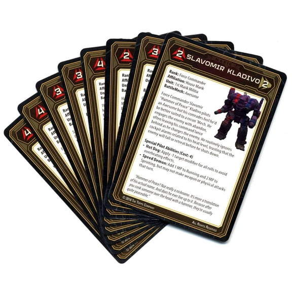 BattleTech Set of 8 Pilot Cards