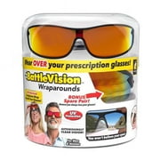 BattleVision Wrap Arounds HD Polarized Sunglasses, Fits over Glasses, Unisex, All Ages, Black