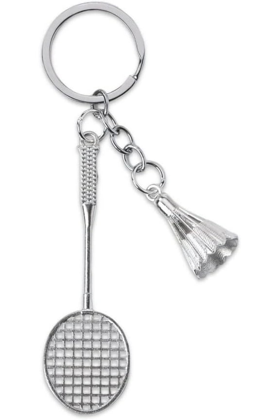 Battledore Badminton Keychain for Women Men Sports Ball Keyring for Boys Girls Badminton Sports Gifts for Teens Christmas Birthday Gifts for Badminton Ball Lover Player Coach
