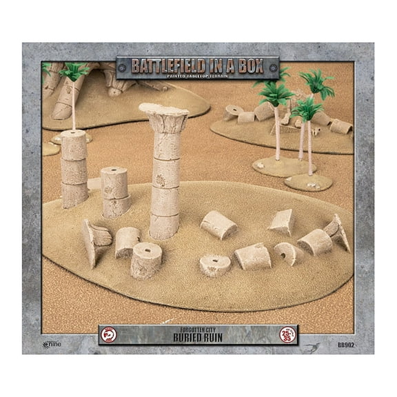 Battlefield In A Box: Forgotten City Buried Ruin (BB902) - Includes Pre-Painted Buried Ruin Hill With 3 Pillars, 35mm Terrain, Gale Force Nine,  Roleplaying Game Terrain, RPG Accessories