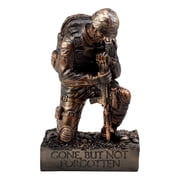 Battlefield Kneeling Soldier Statue 8.5"H Honor & Valor Military Combat Unit Brother In Arms Figurine Gone But Not Forgotten
