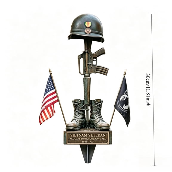 Battlefield Memorial Sculpture Honoring Heroes, Military Tribute Statue for Home, Garden, or Memorial Display