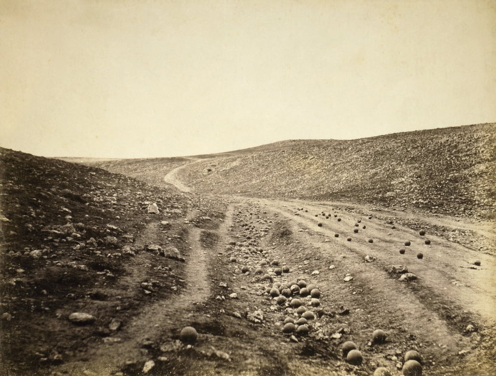 Battlefield Scene After Charge Of The Light Brigade Battle Of Balaclava Crimean WarPhotograph Taken By British Photographer Roger Fenton In 1855 Canvas Art - Ken Welsh Design Pics (16 x 12)