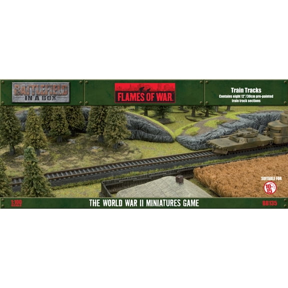 Battlefield in a Box Flames of War Train Tracks Terrain