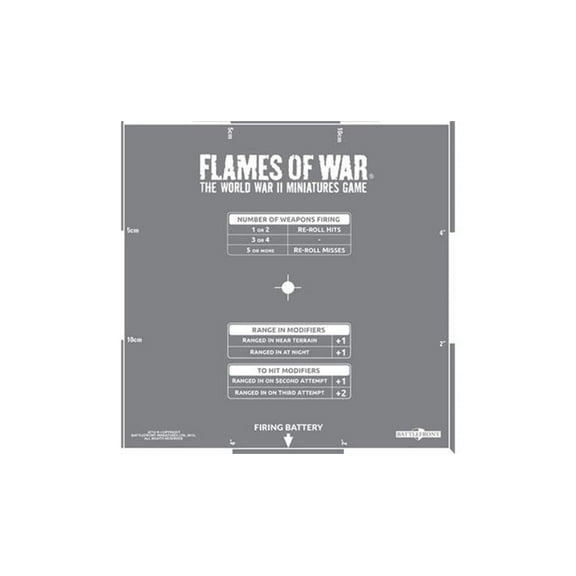 Battlefront Miniatures Flames of War Etched Artillery Template FOW AT012
