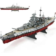 Battleship Bismarck Building Block Set - Large MOC Military World-Bismarck Class Battleship Model, Collectible Display Battle Ship Boat Toys Sets for Adults Teens Boys 14+