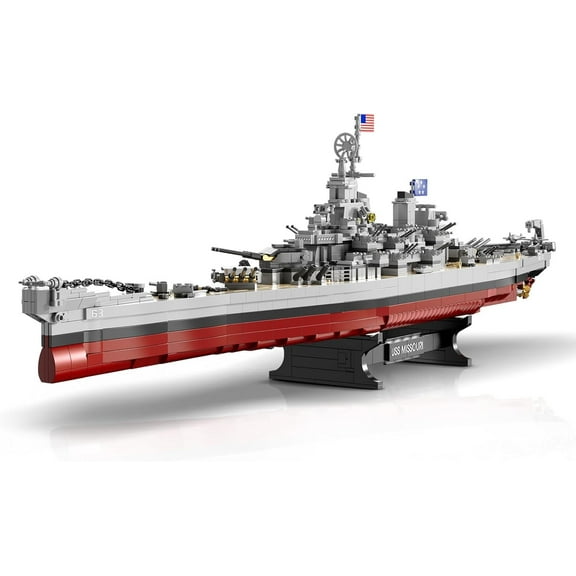 Battleship Bismarck Building Set for Adult, Large Military World Missouri Battle Ship Model, Display Battleship Toy Building Set, Christmas Birthday Gift for Men Teens Boy