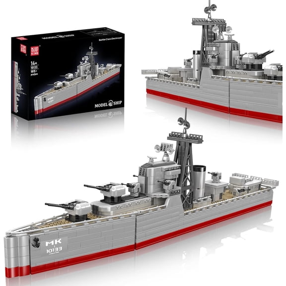 Battleship Building Sets Model, Collectible Display Military Series Ship for Adults, 10133 Classic Creative Warship Model, (1815 Pcs)