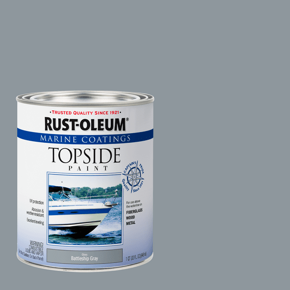 Battleship Gray, Rust-Oleum Marine Coatings Topside Gloss Paint-396961, 1 qt