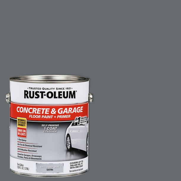 Battleship Gray, RustOleum Satin Concrete and Garage Floor Paint and