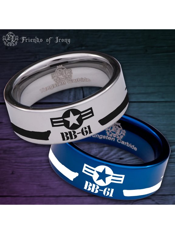 Battleship Iowa Tungsten Carbide Ring