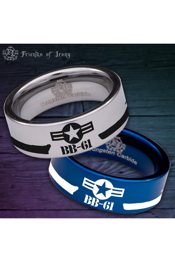 Battleship Iowa Tungsten Carbide Ring