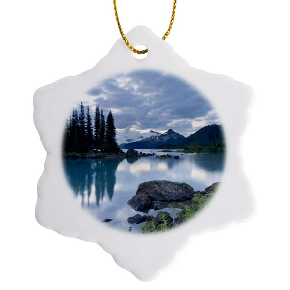 3drose, Battleship Islands, Garibaldi Lake, British Columbia-cn02 Pcl0076 - Paul Colangelo, 3 inch Snowflake Porcelain Ornament
