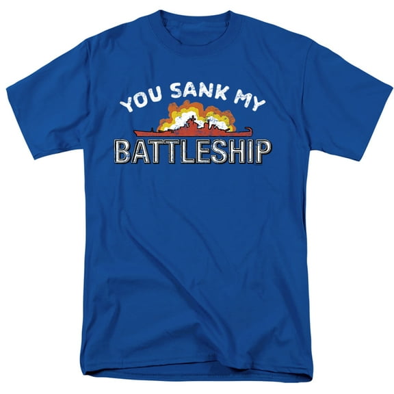 Battleship Sunk Unisex Adult T Shirt, Royal, 6X Large