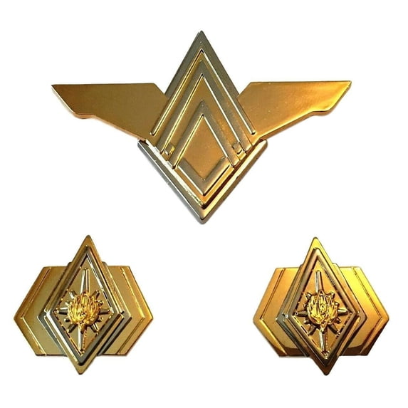 Battlestar Galactica Admiral Rank Pin Set and Senior Officer Deluxe Wing Pin Set
