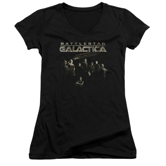 Battlestar Galactica Battle Cast Junior Women's T-Shirt V-Neck Black