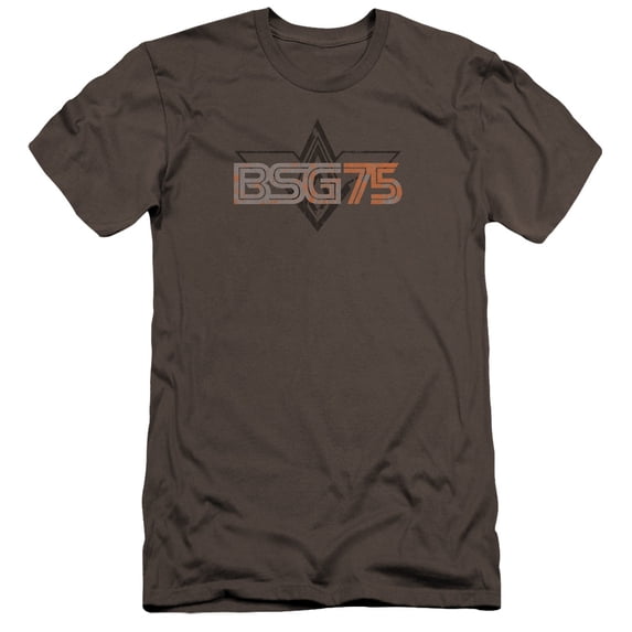 Battlestar Galactica Battlestar Galactica75 Premium Canvas T-Shirt Adult Slim Fit 30/1-Charcoal