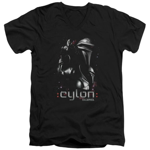 Battlestar Galactica Centurions S/S Adult V-Neck T-Shirt Black