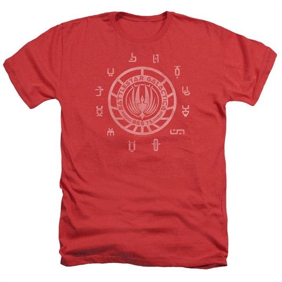 Battlestar Galactica & Colonies-Adult Heather T-Shirt, Red - 2X