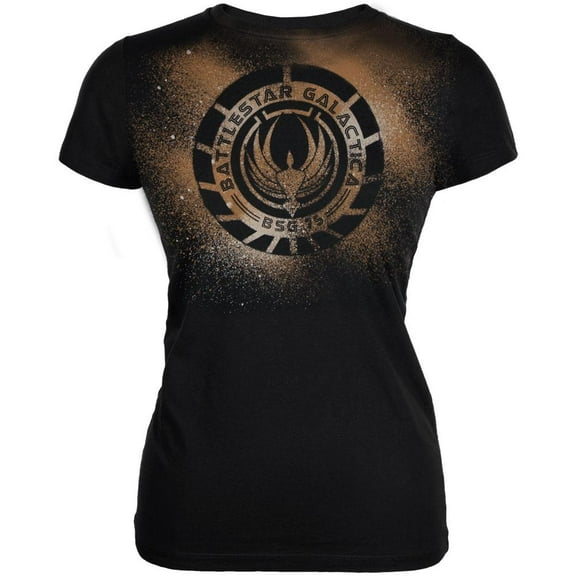 Battlestar Galactica - Crest Juniors T Shirt Black LG