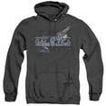 thumbnail image 1 of Battlestar Galactica Cylon Persuit Adult Heather Hoodie Sweatshirt Black, 1 of 1