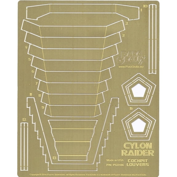 Battlestar Galactica Cylon Raider Cockpit Louvers - PGX186 ParaGrafix