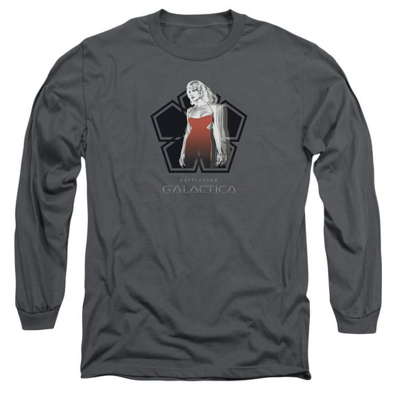 Battlestar Galactica Cylon Tech Long Sleeve Adult 18/1 T-Shirt Charcoal