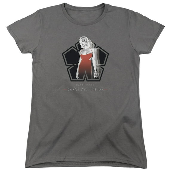 Battlestar Galactica Cylon Tech S/S Women's T-Shirt-Charcoal