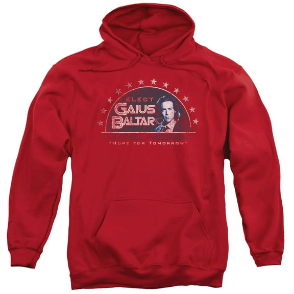 Battlestar Galactica Elect Gaius Adult Pullover Hoodie Sweatshirt Red