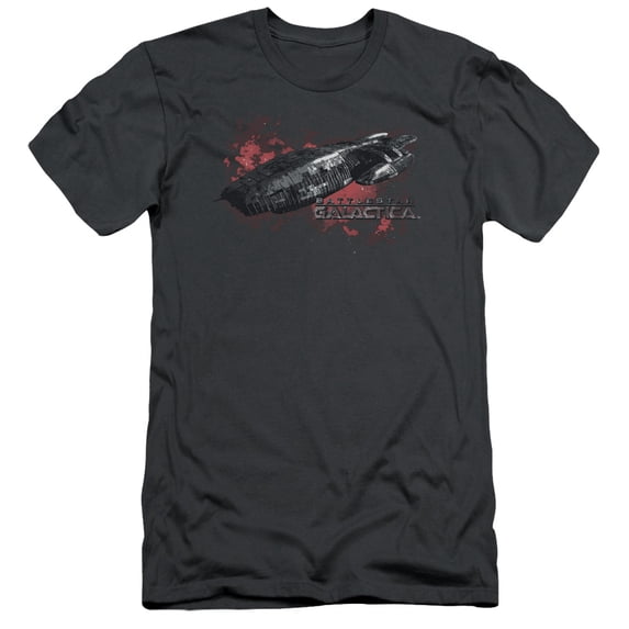 Battlestar Galactica Galactica S/S Adult 30/1 T-Shirt Charcoal
