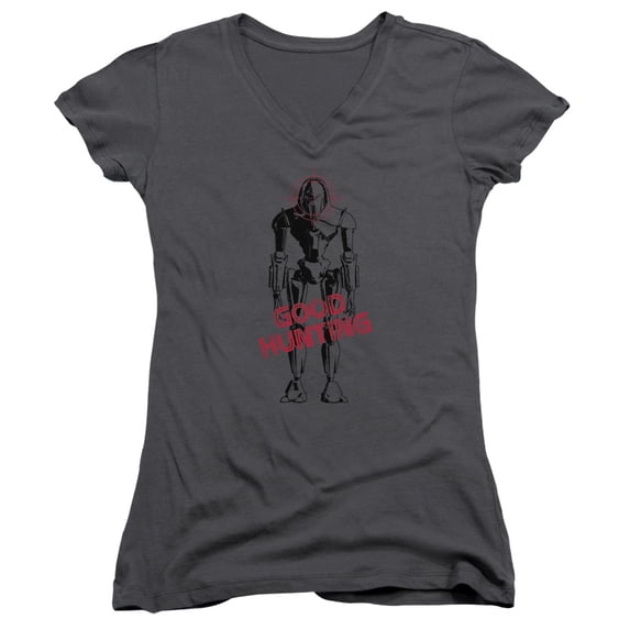 Battlestar Galactica Good Hunting Junior Women's T-Shirt V-Neck Charcoal