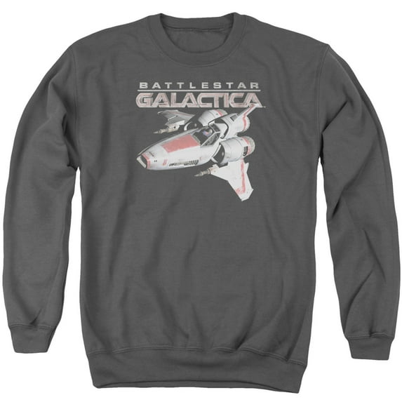 Battlestar Galactica Mark Ii Viper Adult Crewneck Sweatshirt Charcoal