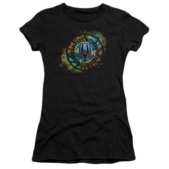 Battlestar Galactica (New) - Emblem Knock-Out - Juniors Teen Girls Cap Sleeve Shirt - X-Large