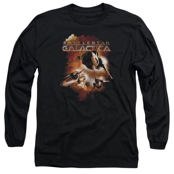 Battlestar Galactica (New) Vipers Stretch Long Sleeve Adult 18/1 T-Shirt Black