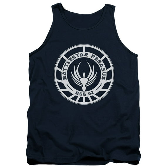 Battlestar Galactica Pegasus Badge Adult Tank Top Navy