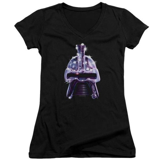 Battlestar Galactica Retro Cylon Head Junior Women's T-Shirt V-Neck Black