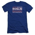 thumbnail image 1 of Battlestar Galactica Roslin For President Premium Canvas T-Shirt Adult Slim Fit 30/1-Royal Blue, 1 of 1