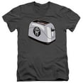 thumbnail image 1 of Battlestar Galactica Toaster S/S Adult V-Neck T-Shirt Charcoal, 1 of 1