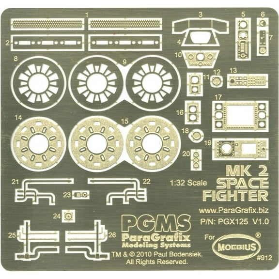 Battlestar Galactica Viper Mk 2 Photoetch & Decal Set (PGX125) ParaGrafix