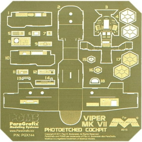 Battlestar Galactica - Viper Mk 7 Photoetched Cockpit - PGX144 ParaGrafix