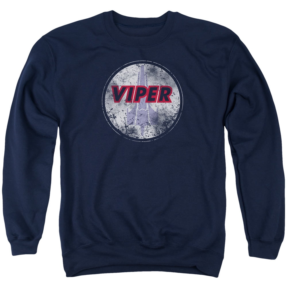 Battlestar Galactica War Torn Viper Logo Adult Crewneck Sweatshirt